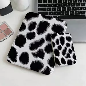 Gương gấp makeup họa tiết vân báo đen trắng phong cách thời trang ulzzang