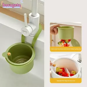 Bát thoát nước BORAGETE, Giỏ lọc bồn rửa nhà bếp đa năng chống rò rỉ, Giá đựng bồn rửa riêng biệt loại đẩy