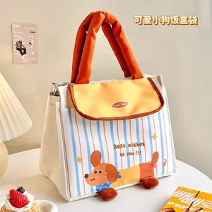 Túi Ăn Trưa Dung Tích Lớn Học Sinh Tiểu Học Dày Dễ Thương Cún Con Giấy Nhôm Hộp Cơm Trưa Nhân Viên Văn Phòng Giữ Ấm Di Động Dung Tích Lớn Di Động Bữa Trưa Di Động
