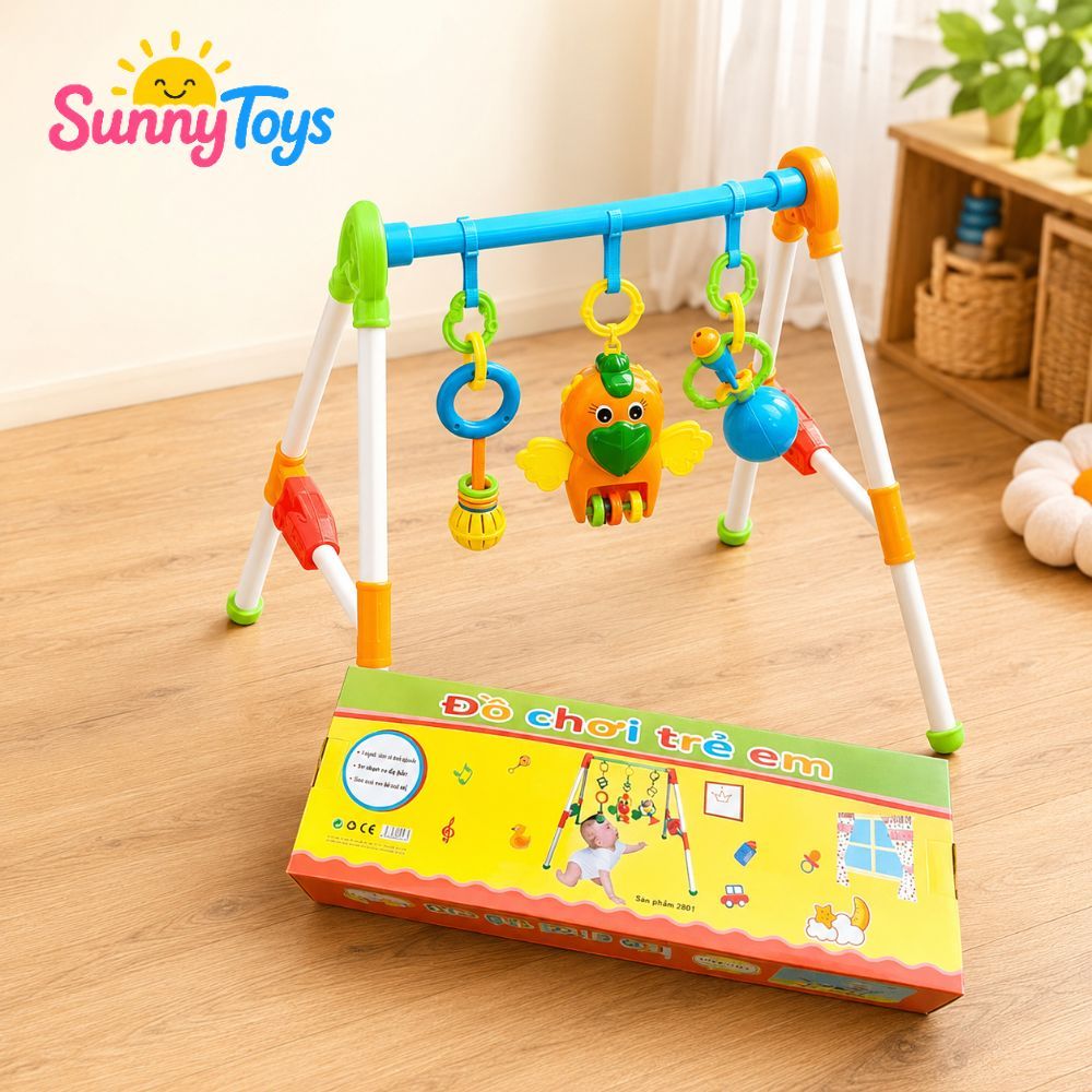 Kệ Chữ A SunnyToys Treo Đồ Chơi Cho Bé - Xúc Xắc Lục Lạc Vui Nhộn Cho Bé Nằm Chơi