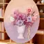 Chậu hoa nửa tường AMLU, Tranh sơn dầu kiểu Pháp DIY Bình treo tường, Bình cắm hoa trắng vẽ tay trang trí nhà cửa