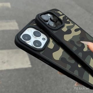 Retro Màu Xám Khối Xanh Cao Cấp Cảm Giác Mờ Kết Cấu Ốp Lưng Điện Thoại Thích Hợp Cho iPhone 17promax 11pro 12 15 16plus 17pro 14pro 16promax Ốp Chống Va Đập