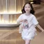Bé Gái Hoạt Hình Ba Chiều Gạc Tay Ngắn Giữa Lớn Trẻ Em Mùa Hè Thoáng Khí Top 110-160 Kích Thước VIRZ