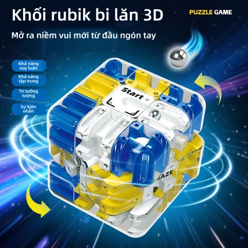 【🇻🇳Có sẵn kho】3D Mê Cung Ma Thuật Khối Xếp Hình Bóng Cán Khối Mê Cung Đồ Chơi Sáu Mặt Giảm Căng Thẳng Đồ Chơi Quà Tặng Sáng Tạo