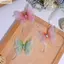 OUSXA Organza Vải Bướm, Màu Gradient Mờ Bướm Táo, Trang Trí Thủ Công DIY Thanh Lịch Trang Trí Bướm Bốn Lớp