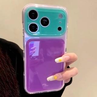 Ốp điện thoại thạch màu tương phản Dopamine cho iPhone17 16 15 Pro Max Bảo vệ Camera chống sốc Vỏ mềm chống rơi