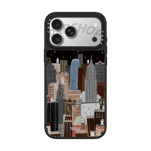 Ốp Điện Thoại Gương Thành Phố Ban Đêm Từ Tính Cho IPhone 17 Pro Max 17Air 15 14 13 12 11 16 Plus Vỏ Bảo Vệ Chống Sốc