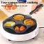 MAKY Non Sti 3 4 Lỗ Trứng Chiên Tay Cầm Bằng Gỗ Nhà Ăn Sáng Chảo Cho Qui Trứng Và Burger Bữa Ăn VN