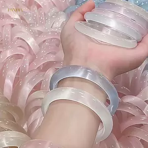 PNPIA- Retro Màu Mờ Lắc Tay Đơn Giản Màu Trơn Vòng Tay Mắt Mèo Cho Nữ Trang Sức Thời Trang Phong Cách Trung Hoa Quà Tặng Phụ Kiện