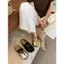 TT 2026 Đẹp Bên Trong Tăng Chiều Cao Nhỏ Nêm Gót Ngựa Ngựa Heo Hoof Chia Ngón Chân Giày Sandal Nửa Slipp