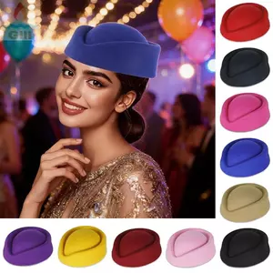 GILL Top Mũ, Mũ Tiếp Viên Chắc Chắn Retro Anh Quốc, Trang Phục Hóa Trang Lõm Top Pillbox Cap Cosplay