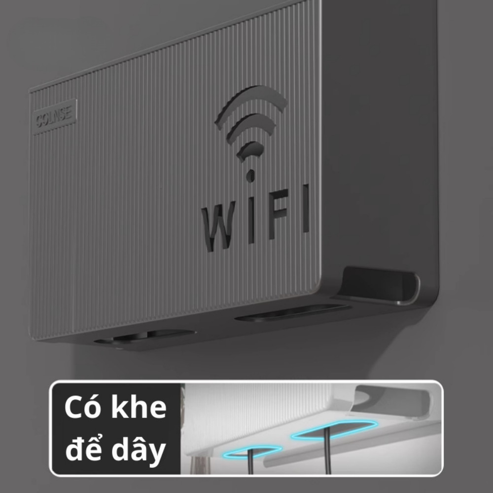 Hộp Đựng WiFi Treo Tường HomeMate, Kệ Để Modem, Đầu Kỹ Thuật Số, Ổ Cắm Điện Gọn Gàng Chất Liệu ABS Cao Cấp