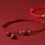 Vòng tay đính cườm sen Phật giáo Tây Tạng Handmade bện có thể điều chỉnh Luy Red Thread Charm Vòng tay dành cho nữ Trang sức cặp đôi [Mina]