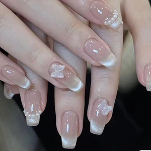 Mảnh Làm Móng Tay Nhỏ Tươi Thời Trang Cổ Điển Tinh Khiết Desire Phong Cách Mắt Mèo Tươi Bướm Đeo Giữa Chiều Dài Móng Tay