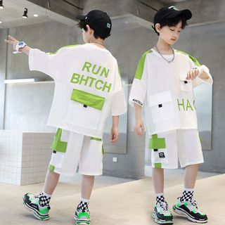 Bộ đồ mùa hè cho bé trai – Áo tay ngắn + quần shorts mỏng, phong cách năng động và thoải mái