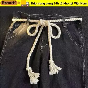 Thắt lưng ESSENCEH Tie, Thắt lưng dây dày cổ điển phong cách Ins, Thiết kế sang trọng Thắt lưng quần jean sinh viên đa năng