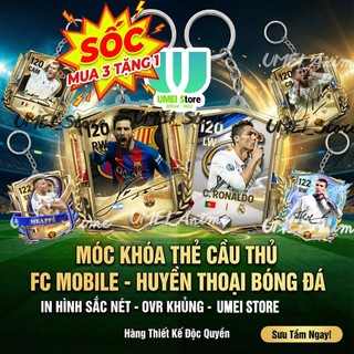Móc Khóa FC Mobile Móc Khóa Bóng Đá Thẻ Cầu Thủ Messi, Ronaldo, Beckham, Torres, Mbappé... Sưu Tầm