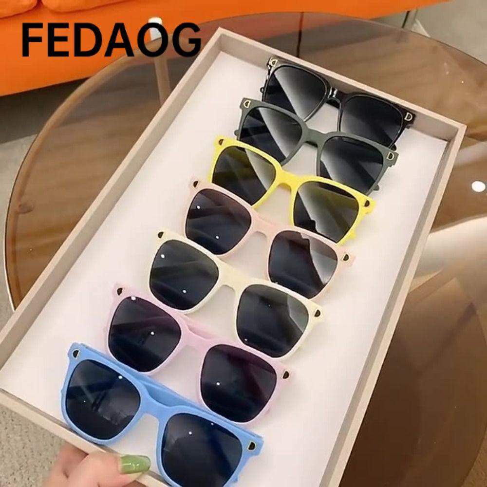 Kính râm có thể gập lại FEDAOG, Kính râm trẻ em ngoài trời UV 400, Sắc thái khung vuông cổ điển cho bé trai và bé gái