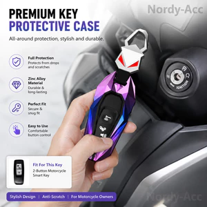 MOTORCYCLE KEY FOB BÌA Hợp kim kẽm Bảo vệ đầy đủ Vỏ chìa khóa Chống rơi Chống trầy xước Chống nước Bền Fit Xe tay ga Phụ kiện trang trí chìa khóa từ xa