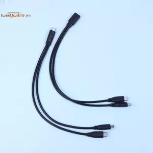 TRTR USB C Bộ Chia Cáp Loại C Bộ Chia Cáp 1 Đến 2 Dây Nối Dài Bộ Chuyển Đổi Nguồn 3A 15W Nhiều Thiết Bị Cáp Sạc Adapter VN
