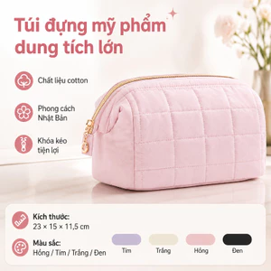 Túi đựng Mỹ Phẩm Cotton, Dung Tích Lớn, Chống Thấm Nước, Nhiều Ngăn, Du Lịch