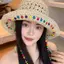 Bluelover Thời Trang Nhiều Màu Sắc Hạt Gỗ Rơm Mũ Nữ Trong Mùa Hè Với Vành Rỗng Lớn Mũ Chống Nắng Có Thể Gập Lại Người Cá Mũ Mới