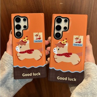 Ốp lưng chống sốc họa tiết Lucky Horse S26Ultra có thể so sánh cho Samsung S26 S23 S24 Ultra S24FE 25FE S25eDge Vỏ chống sốc S25 Plus S25ultra A55 a56 A36