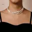 HNKMP Ngọc Trai Nhiều Lớp Nelace Cho Nữ Thanh Lịch Chokers Retro Ne Dây Xích Giả Ngọc Trai Trái Tim Nelace Tiệc Cưới Nữ Trang Sức.