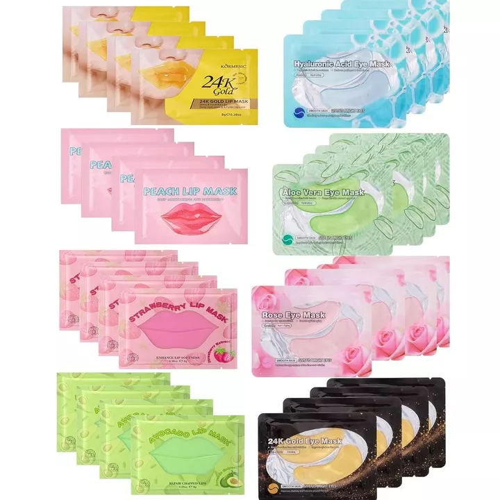 Bộ 32 Cặp Mặt nạ môi & Mặt nạ mắt, Miếng đệm môi & chăm sóc da được cung cấp, Mặt nạ dưỡng ẩm cho môi khô Spa hàng ngày, Miếng dán dưỡng ẩm pha lê dưới mắt cho mắt phồng Phụ nữ Stocking Stu