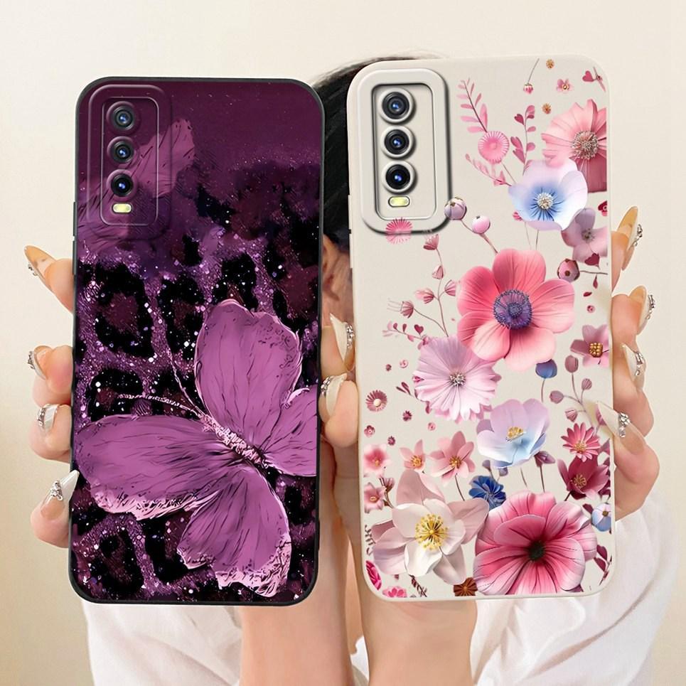 Dành Cho Vivo Y11s Y12s 2021 Y20 Y20s Y20i Y20a Ốp Điện Thoại Hoa Bướm Da Báo In Nơ Họa Tiết Vỏ Silicon Mềm Ốp Lưng