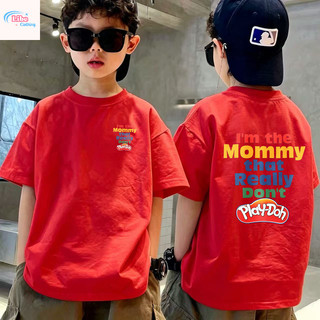 Áo thun bé trai ngắn tay in chữ thời trang, cotton mềm thoáng khí, thời trang cho bé đi học đi chơi