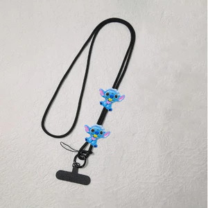 Dễ Thương Stitch Điện Thoại Di Động Dây Đeo Ngang Phong Cách Dài Màu Sắc Tương Phản Dệt Tay Mạnh Mẽ Bền