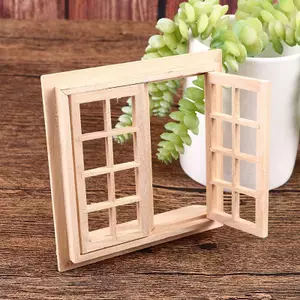 HFTOY 1: 12 Nhà búp bê Cửa sổ thu nhỏ 16 lưới Mô hình Windows vuông Trang trí nội thất ~