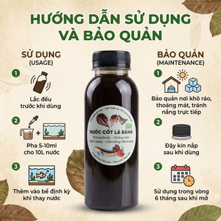 Nước Cốt Lá Bàng Đậm Đặc Gấp 3 Lần Lọc Lưới Nano Siêu Trong Dưỡng Cá Giảm Stress