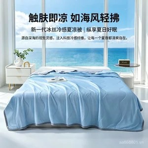 Một Mùa Hè Thoáng Mát Quilt Mát Lụa Kem Điều Hòa Không Khí Quilt Máy Có Thể Giặt Mỏng Chăn Mùa Hè Màu Trơn Quà Tặng GAJT