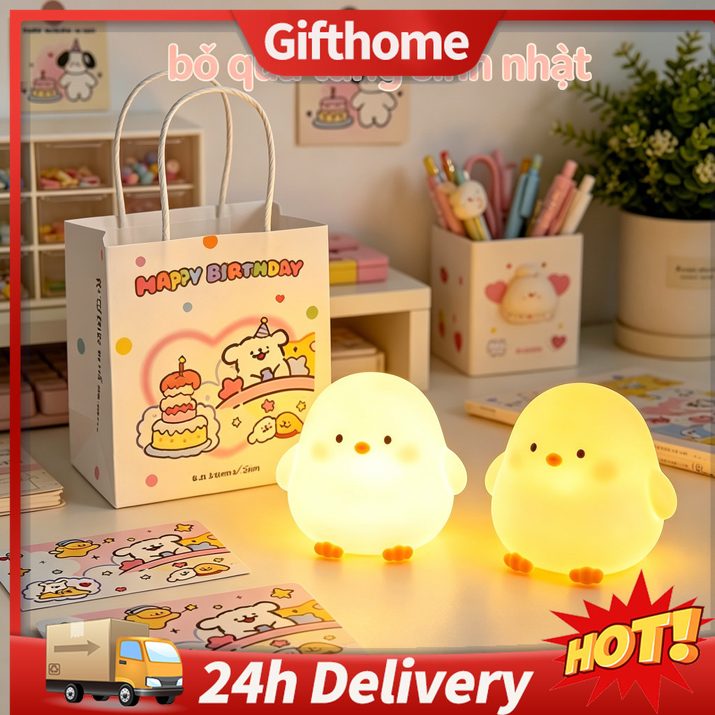 🚚【giao Hàng 24h】Hoạt Hình Hình Hình Gà Mini Đèn Tặng Bộ Gấu Trúc Dễ Thương Thỏ Đèn Ngủ Để Bàn Trang Trí Người Bạn Quà Tặng Sinh Nhật