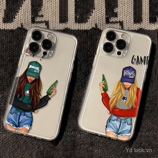 Ốp điện thoại trong suốt Happy Sisters Fun Girlfriends Thích hợp cho iPhone 17promax / 13pro / 16pro / 12 / 11pro / xs / 14plus Vỏ chống sốc