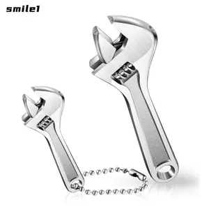 Móc khóa cờ lê SMILE, Công cụ bỏ túi đa công cụ Cờ lê Mini, Công cụ sửa chữa vi mô bằng thép không gỉ có thể điều chỉnh di động Dự án DIY