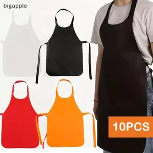 Bigapple 10 Chiếc Tạp Dề Không Dệt Dùng Một Lần Tạp Dề Nhà Bếp Màu Trơn Chống Bẩn Thoáng Khí Để Nấu Ăn, BBQ, Bồi Bàn, Làm Tóc RDG