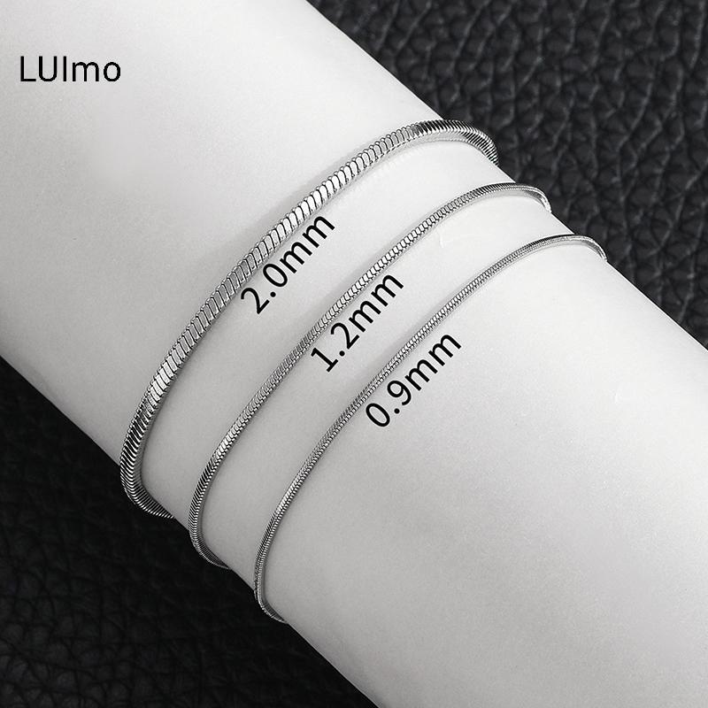 LUImo Đơn Giản Nam Thép Không Gỉ Vuông Xương Rắn Dây Xích Vòng Tay Hip-Hop Trang Sức Hợp Thời Trang Dự Tiệc Phụ Kiện Vòng Tay Cho Nữ SBS
