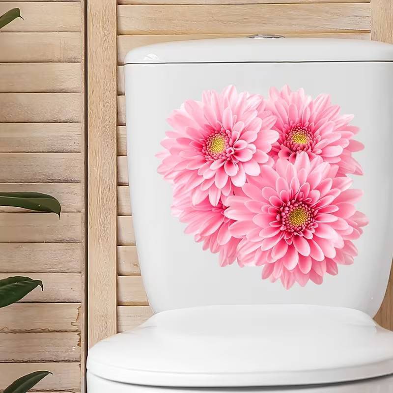 {BUDDI} Decal nắp bồn cầu hình thỏ hoa phát sáng trong bóng tối Decal tự dính Nhà vệ sinh có thể tháo rời Stier Tường Stier Trang trí phòng tắm tại nhà {buddingenergy}