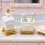 Bộ phụ kiện phòng tắm nhà búp bê SRVN 1 12 tỷ lệ 1 3 chiếc Giá đỡ bàn chải đánh răng Mini Mô hình giống như thật cho nhà chơi.