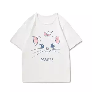 Mary Cat Áo Thun Nữ Tay Ngắn Hoạt Hình Ngắn Top Thiết Kế Cảm Thấy Hợp Thời Trang Dễ Thương Top Nam Nữ Cùng Phong Cách