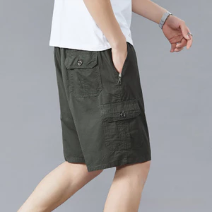 Quần short nam có khóa kéo nhẹ mùa hè có nhiều túi, quần short dáng rộng