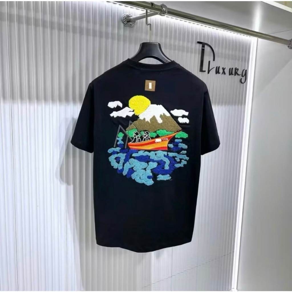（Giao hàng 24h）Angela Áo phông Angela trắng basic chữ xanh unisex form rộng đẹp hot trend