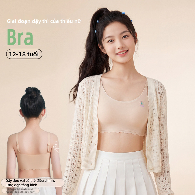 Thích hợp cho bé gái 12-15 tuổi Đồ lót một mảnh, Thích hợp cho thể thao mùa hè, chống va đập, nhẹ, có vòng thép cố định.