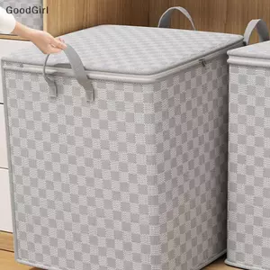 Túi đựng chăn bông không dệt có nắp đậy Dây kéo Quần áo có thể gập lại Thùng đựng rác Dung tích lớn Túi chống bụi Sắp xếp VN