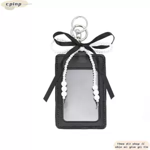 CPINCP Bé Gái Photocard, Nơ INS Phong Cách Dễ Thương Photocard Giá Đỡ, Bảo Vệ Thời Trang PU Mềm Trang Trí Túi Ảnh Quyến Rũ Thẻ Ngân Hàng
