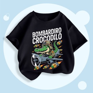 Áo Bombardiro Crocodilo áp thun cộc tay  chất cotton thoáng mát cho bé 1-10 tuổi