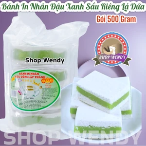 Bánh In Nhân Đậu Xanh Lá Dứa - 500gram - Rất ngon Thích hợp Làm Quà Tặng - Ăn Chay Được